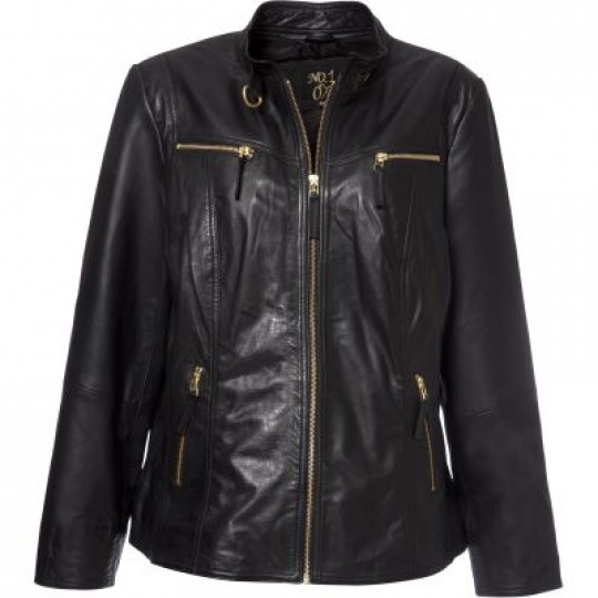 talent Mose rod No 1 By Ox Biker jacket with gold zip